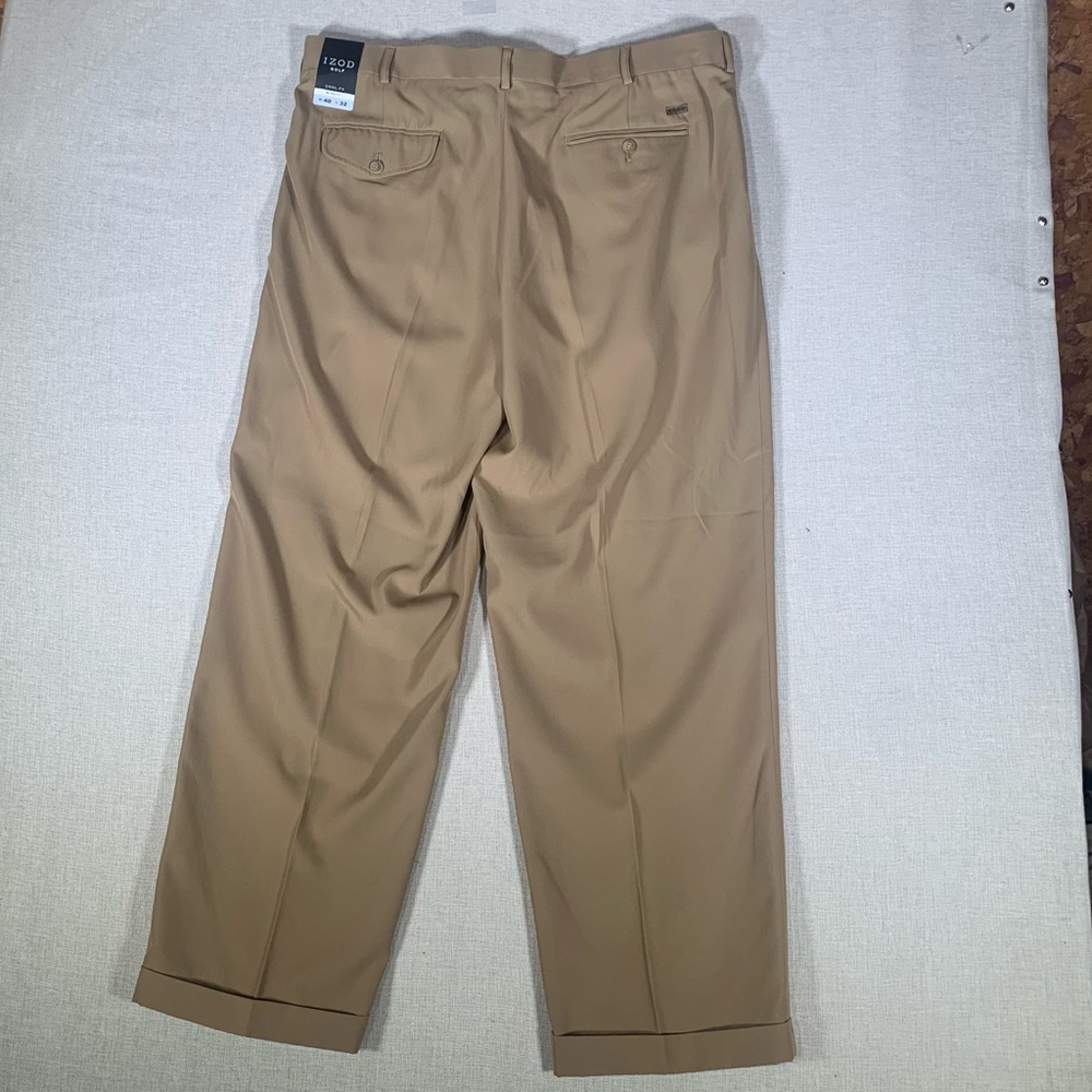 New Izod Golf Pants 40x32 Tan Cool-FX Metrix Fit - Picture 2 of 11